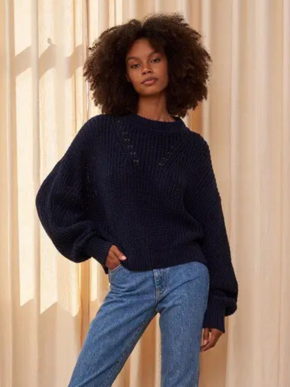 La Ligne Normandy Sweater in Navy - Small